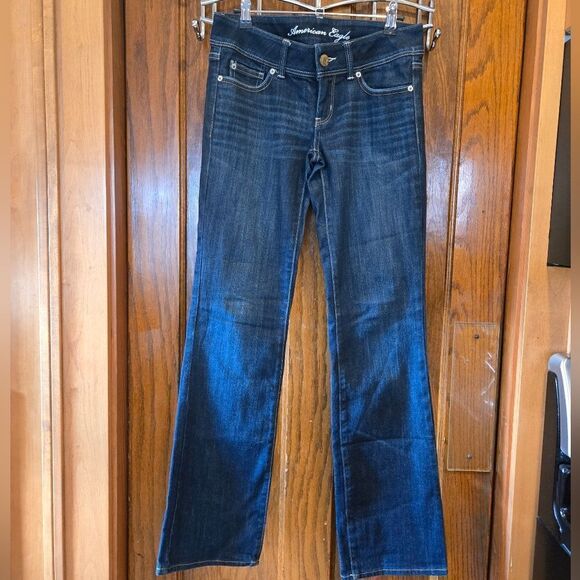 American Eagle Slim Boot Cut Metallic Pocket Stretch Jeans Sz 2 - Picture 2 of 11